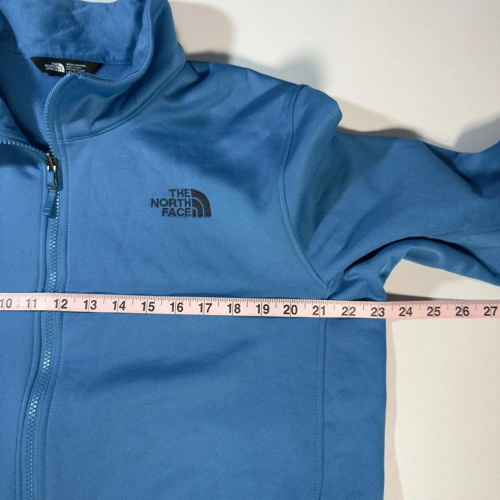 The North Face Full Zip Jacket Mens Large Blue Excellent Fleece Softshell